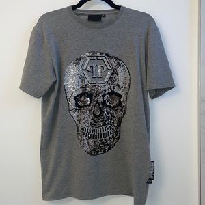 Philipp Plein Grey Bead Tee.